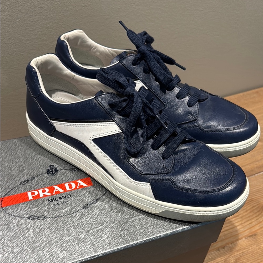 Prada Blue and White Sneakers with Minimalist Design
Calzature Uomo